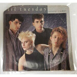 Record 45 RPM Vinyl  Til Tuesday  Voices Carry with Picture Sleeve VINTAGE 1985
